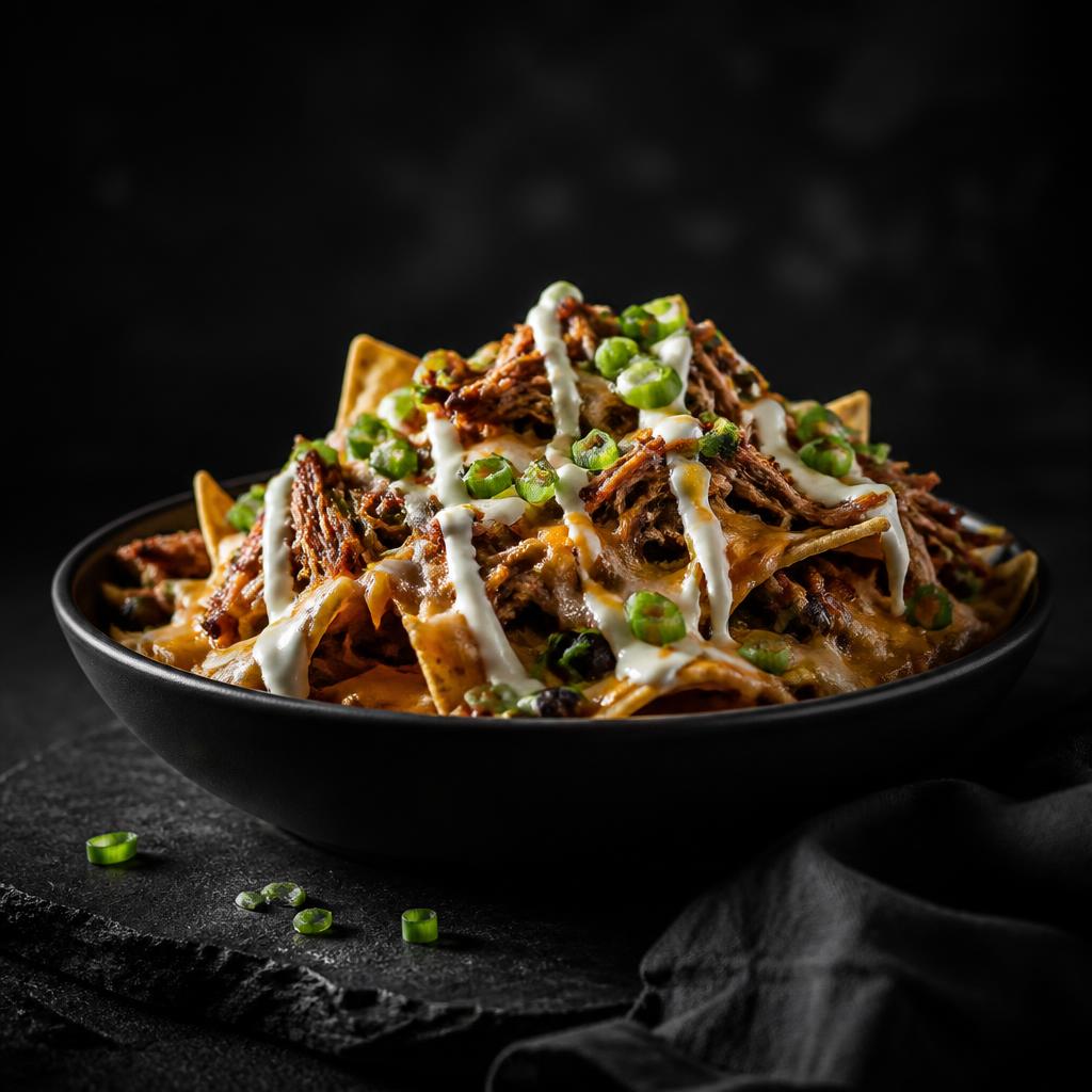 Loaded chicken nachos