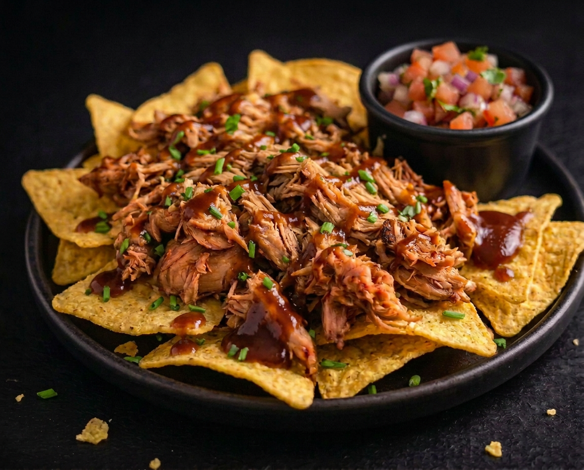Loaded chicken nachos