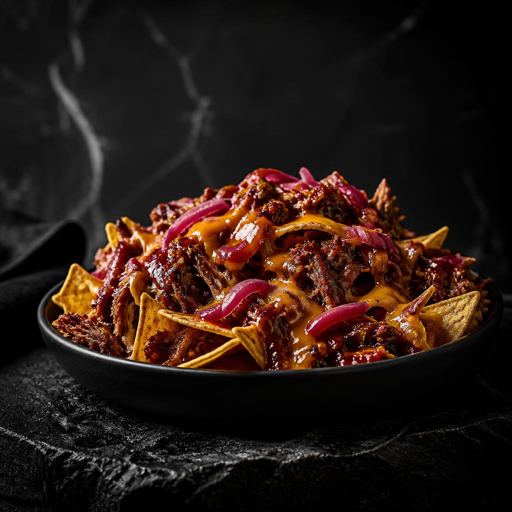 Loaded pork nachos